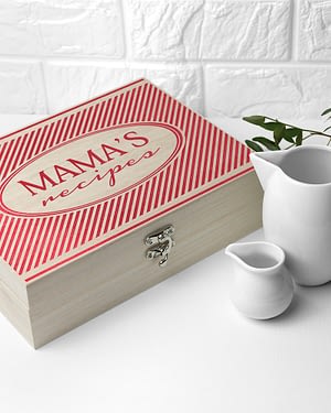 Personalised Retro Stripe Recipe Box