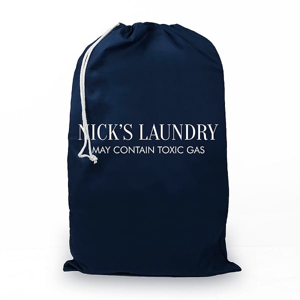 Personalised Large Navy Laundry Bag