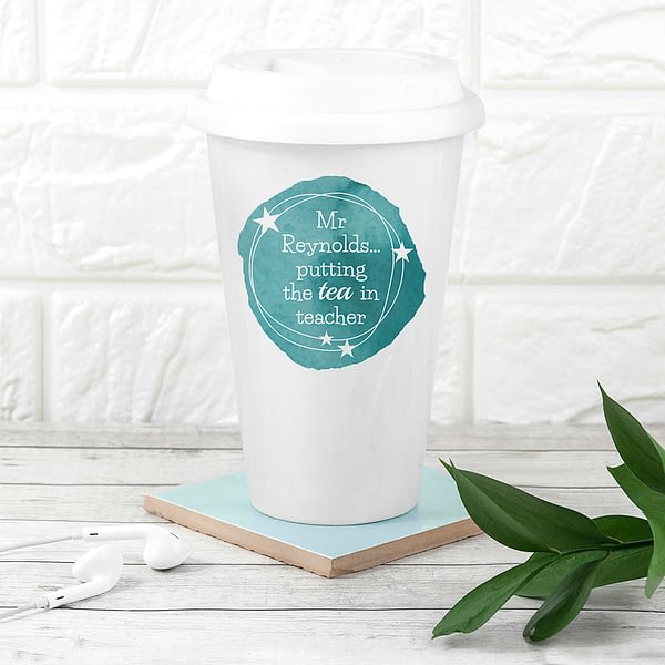 Personalised Tea in Teacher Travel Mug