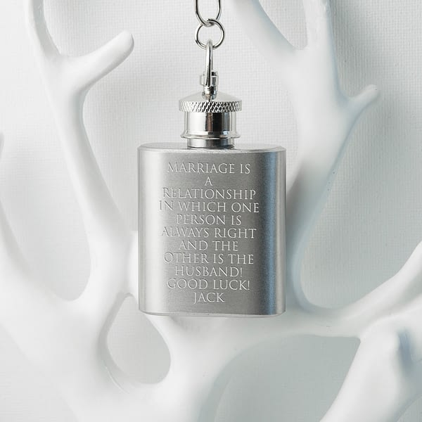 Personalised Silver Plated Lucky Sixpence Mini Hip Flask