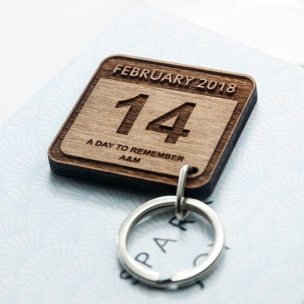 Personalised Special Calendar Day Square Keyring