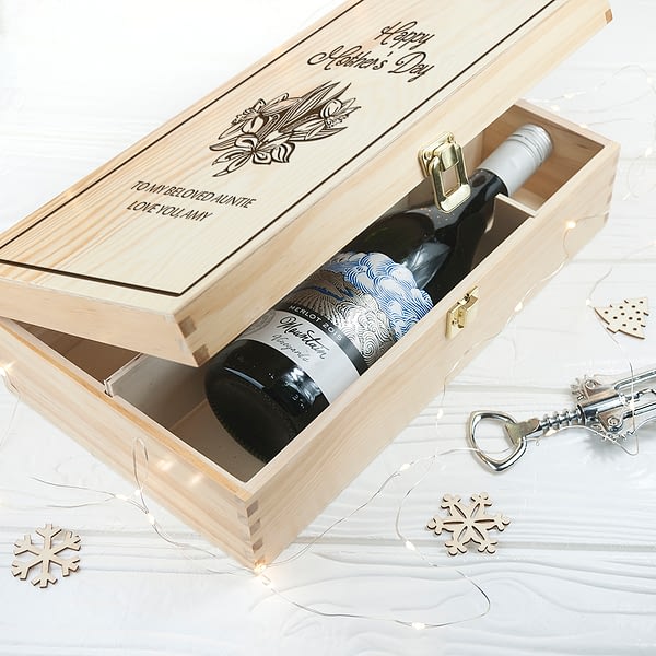 Personalised Floral Mother's Day Wine Box