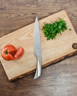 Large Rustic Welsh Ash Chopping Board with Circle Monogram