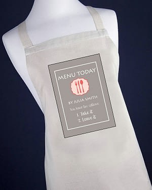 Personalised Today's Menu Apron