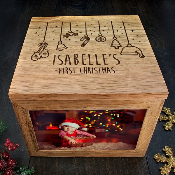 Personalised Baby's First Christmas Memory Box