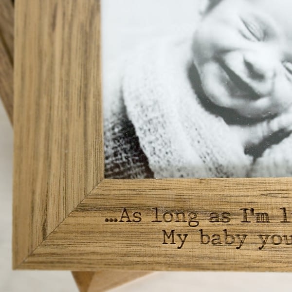 Personalised Oak Photo Cube Keepsake Box