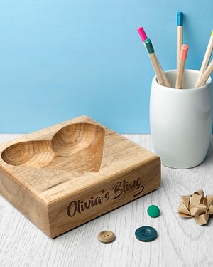 Personalised Solid Oak Trinket Dish