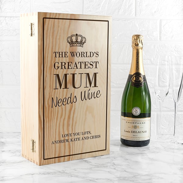 Personalised World's Greatest Mum Wine Box