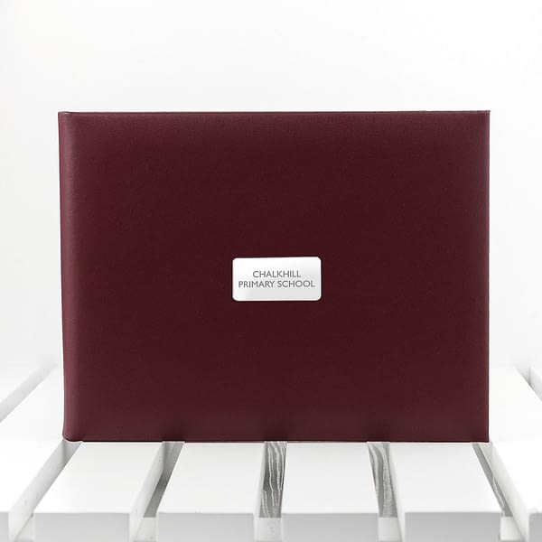 Personalised Burgundy Leather Visitors Book