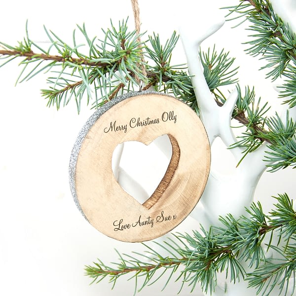 Personalised Sparkle Heart Christmas Decoration