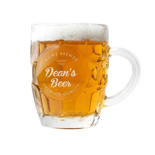 Personalised Home Brewed Dimpled Beer Glass