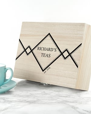 Gentlemen's Teas Personalised Wooden Tea Box