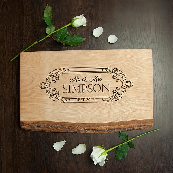 Personalised Wedding Date Rustic Welsh Ash Serving Board