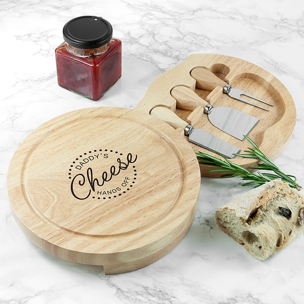 Personalised 'Hands Off' Cheese Board Set