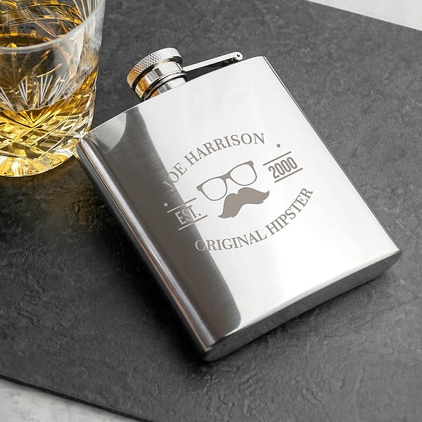 Original Hipster's Silver Hip Flask