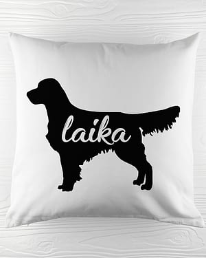 Personalised Golden Retriever Silhouette Cushion Cover