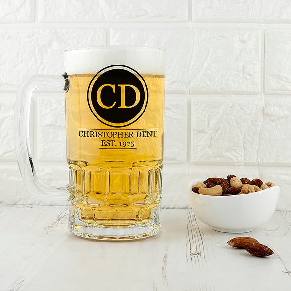 Circle Monogram Beer Glass Tankard