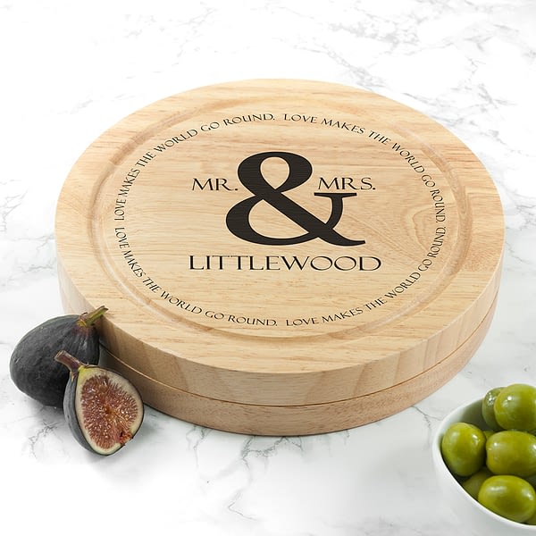 Love Makes The World Go Round Cheese Board Set