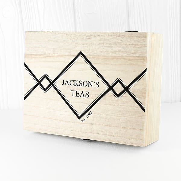 Gentlemen's Teas Personalised Wooden Tea Box