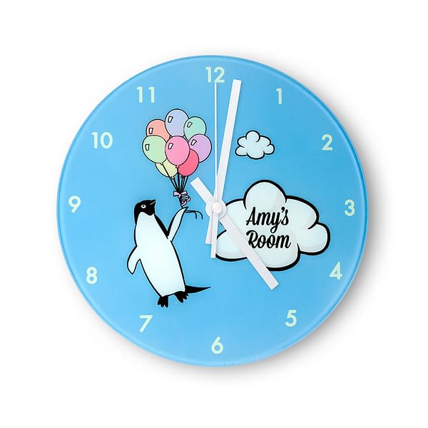 Percy Penguin Personalised Wall Clock