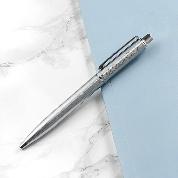 Personalised Sheaffer Brushed Chrome Pen