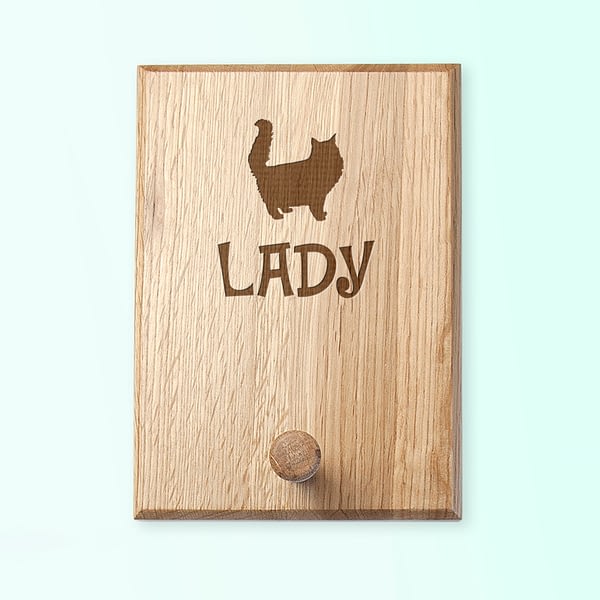 Personalised Cat Silhouette Peg Hook