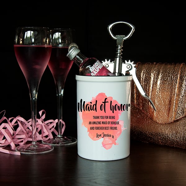 Personalised Maid of Honor Miniature Champagne Bucket