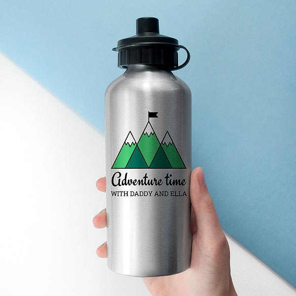 Personalised Adventure Time Silver Water Bottle