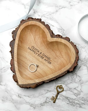 Rustic Carved Wooden Heart Dish