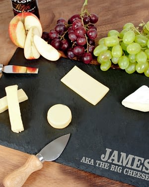 Personalised Rustic Slate Cheese Board