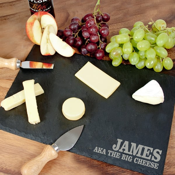 Personalised Rustic Slate Cheese Board