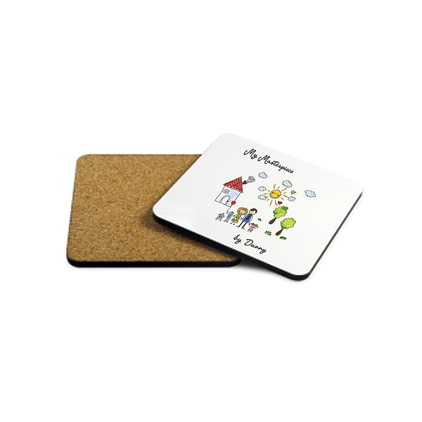 My Mini Masterpiece Personalised Artwork Wooden Coaster