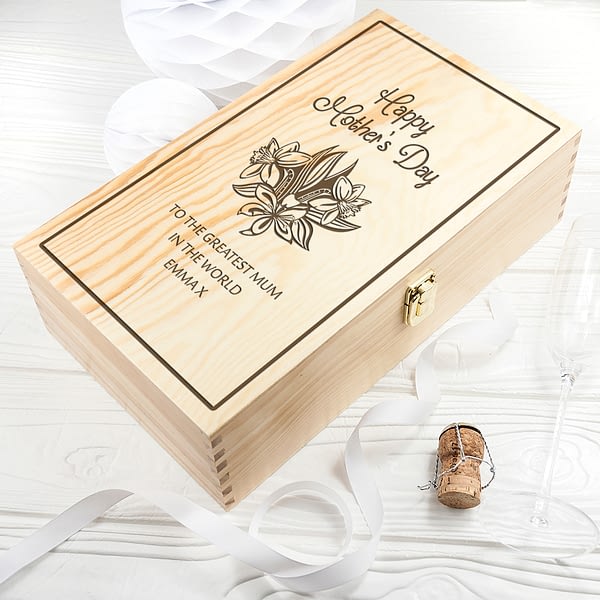 Personalised Floral Mother's Day Wine Box