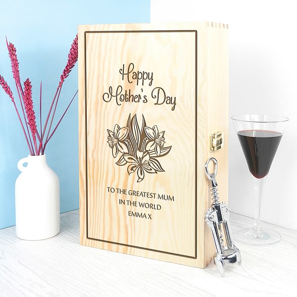 Personalised Floral Mother's Day Wine Box