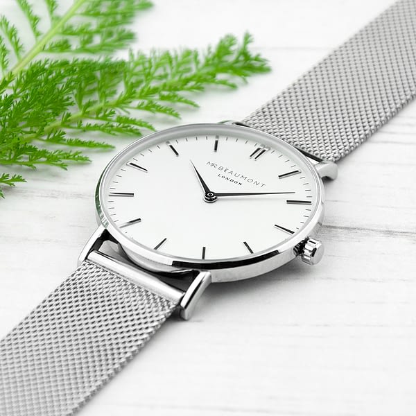 Personalised Men's Metallic Silver Watch