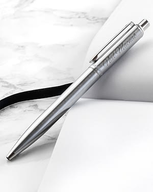 Personalised Sheaffer Brushed Chrome Pen