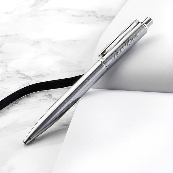 Personalised Sheaffer Brushed Chrome Pen