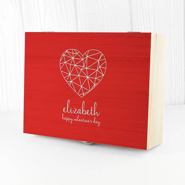 Personalised Geometric Heart Tea Box