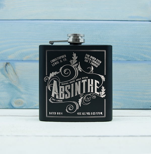 Personalised Absinthe Vintage Hip Flask