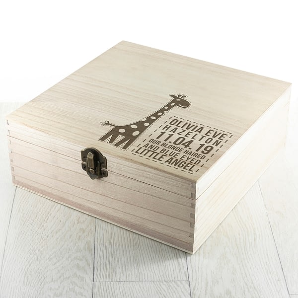 Personalised Baby Giraffe Keepsake Box