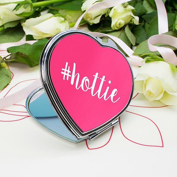 Personalised Hashtag Heart Compact Mirror