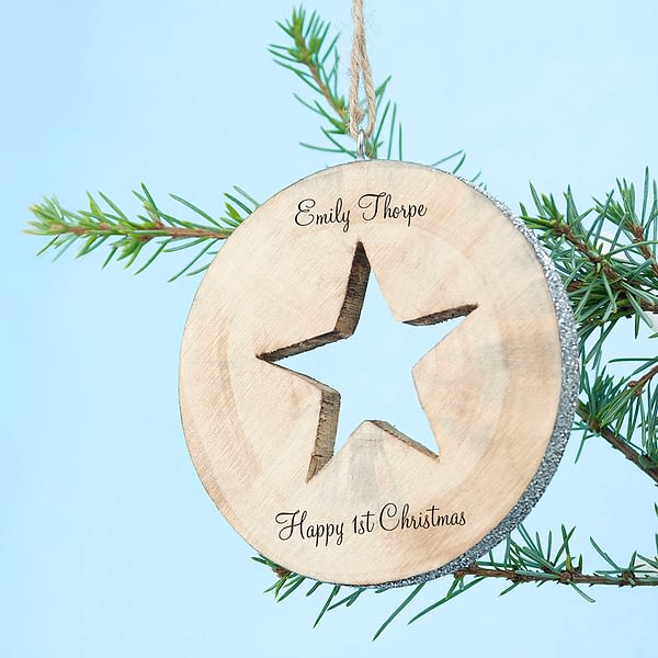 Personalised Sparkle Star Christmas Decoration