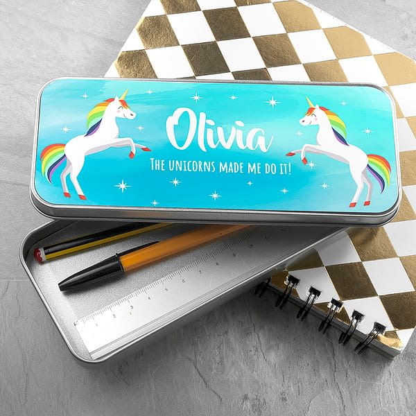 Personalised Rainbow Unicorn Pencil Case