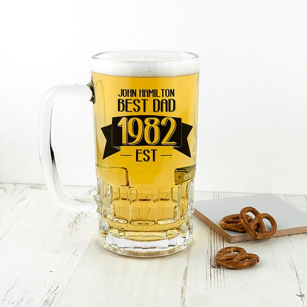 Dad Established In Beer Glass Tankard