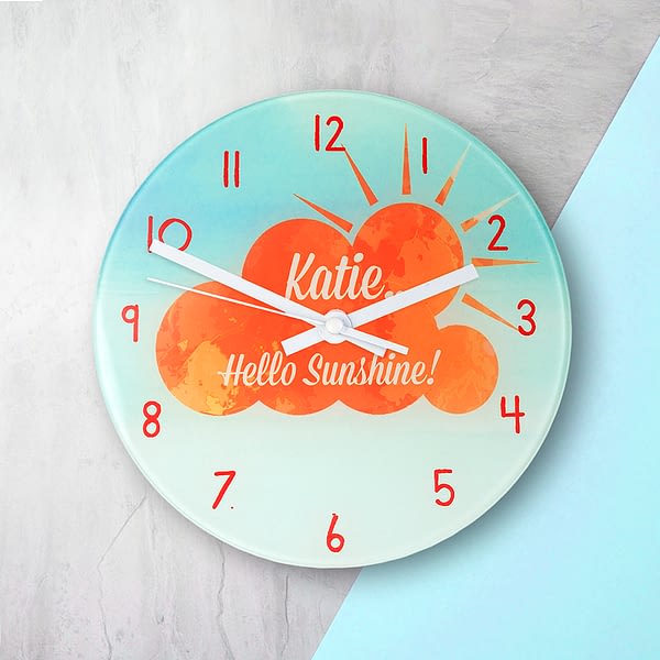 Hello Sunshine Personalised Wall Clock