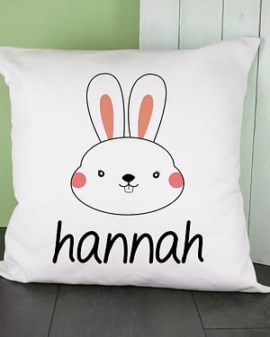 Personalised Little Bunny Face Cushion Cover