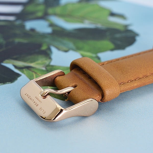 Modern - Vintage Personalised Leather Watch in Camel