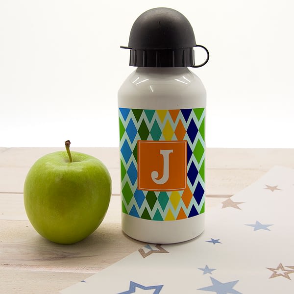 Boys Stain Glass Window Personalised Water Bottle