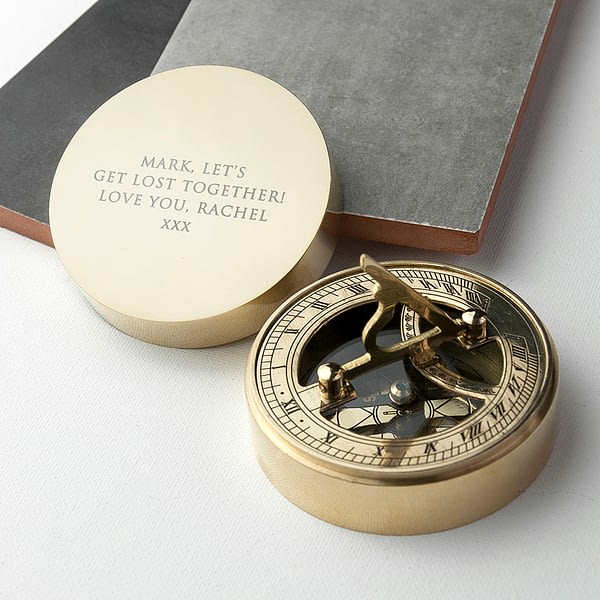 Adventurer's Brass Sundial and Compass