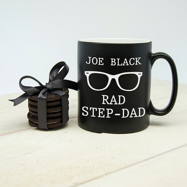 Rad Step Dad Black Matte Mug